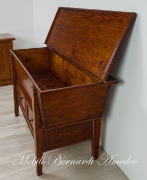 Madia antica originale con piano apribile e 2 cassetti in legno massello di abete